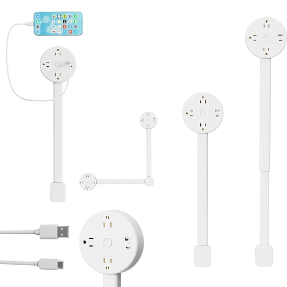 Electrical Outlet Extender Features USB-A USB-C and 2 Ac Outlets Access Hard-to-Reach Outlets for Office Home US Plug