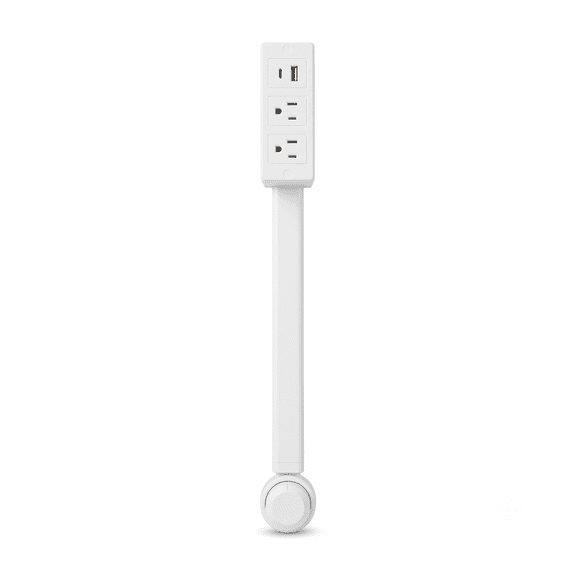 Electrical Outlet Extender with 2 Sockets, Type-C and Standard Usb Ports for Home and Office, White