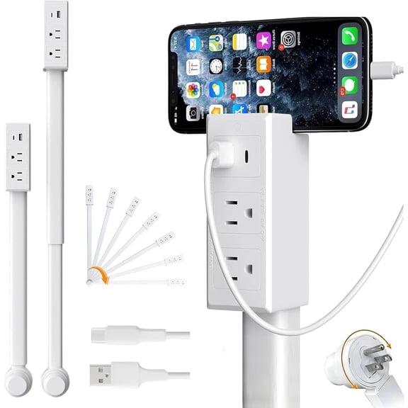 Electrical Outlet Extender Stick,180 Rotating Extendable Wall Outlet for Hard to Reach Places,Rotating Plug Power Hub for Bedroom, Living Room, Office