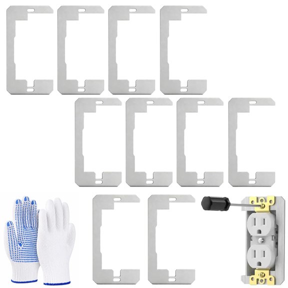 Electrical Outlet Spacer Plates, Metal Wall Plate Leveling Spacers Device Leveling Plates for Recessed Outlets and Switches, Metal Support Spacers for Wall Plate Installation and Repair
