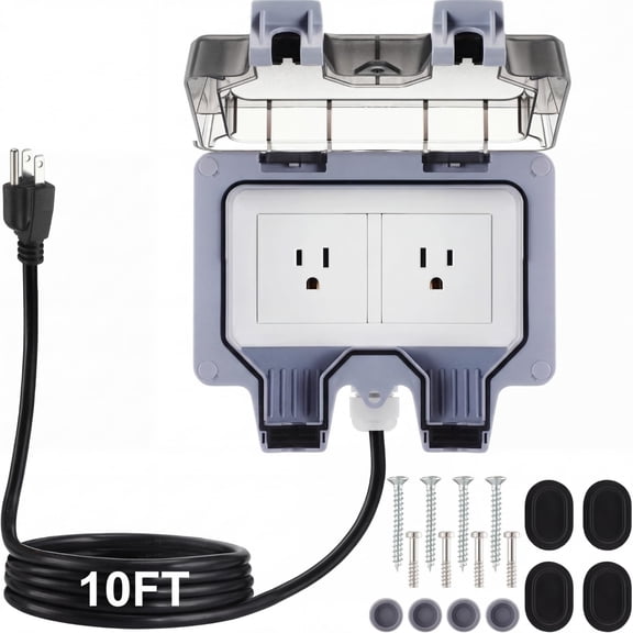 Electrical Outlets 10ft Extension Cord Weatherproof IP66 Outdoor Socket