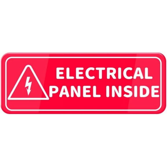 Electrical Panel Inside Sign For Business Self Adhesive Signs Industrial Warning Signs For Office Outdoor Indoor Supplies 10"X3" (Red And White)