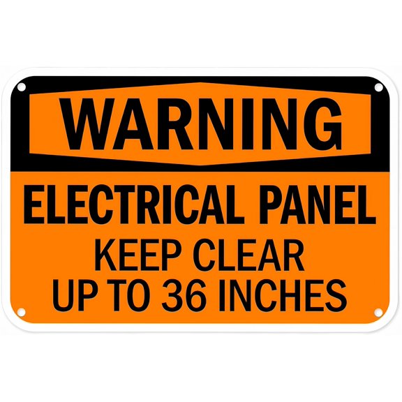 Electrical Panel Keep Clear 36 Inches Warning Metal Sign 8"x12" - Vintage Wall Decor for Home Farm Bar Coffee Shop Club