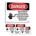 thumbnail image 1 of Electrical Panel Keep Clear OSHA Danger Aluminum Sign 24 Inch x 18 Inch - 5 Pack, 1 of 8