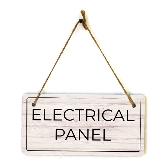 Electrical Panel | Rustic Light Wood 5 x 10" Hanging Sign