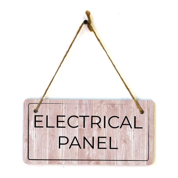 Electrical Panel | Rustic Red Wood 5 x 10" Hanging Sign