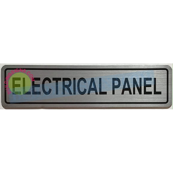 Electrical Panel Sign (Brushed Aluminum 2X8-HEAVY Duty !!!) (ref-2201)
