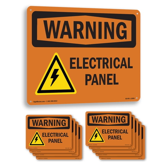 Electrical Panel With Symbol OSHA WARNING Aluminum Sign 24 Inch x 18 Inch - 10 Pack