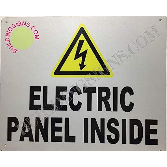 Electrical Panels Inside Sign (Reflective !!, Aluminium-Rust Free,White, Size 10X12) (ref-2201)