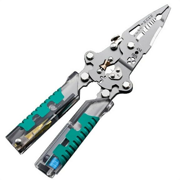 Electrical Pliers Multi-Tool,20-in-1 Precision Folding Pliers for Electricians,Includes Stripping,Cutting,Crimping,Voltage Testing,Ideal for Home,Automotive,and DIY Repairs-B