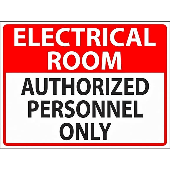 Electrical Room Authorized Personnel Only Aluminum Metal Tin Sign 8"x12" - Safety Restriction Alert Warning Plate
