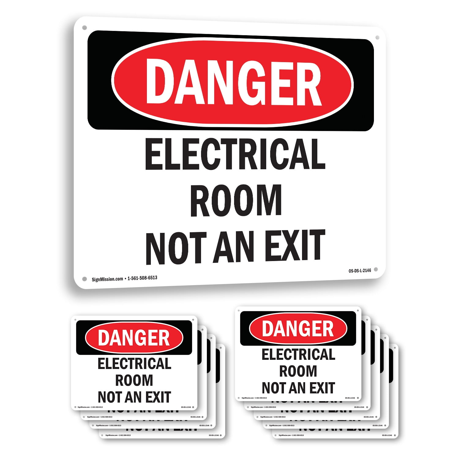 Electrical Room Not An Exit OSHA Danger Aluminum Sign 24 Inch x 18 Inch ...