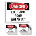 thumbnail image 1 of Electrical Room Not An Exit OSHA Danger Rigid Plastic Sign 14 Inch x 10 Inch - 10 Pack, 1 of 8