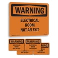 thumbnail image 1 of Electrical Room Not An Exit OSHA WARNING Aluminum Sign 14 Inch x 10 Inch - 5 Pack, 1 of 8