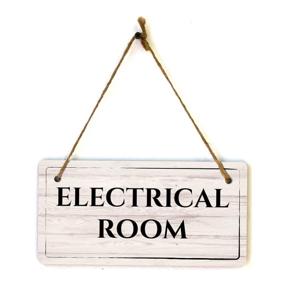 Electrical Room | Rustic Light Wood 5 x 10" Hanging Sign