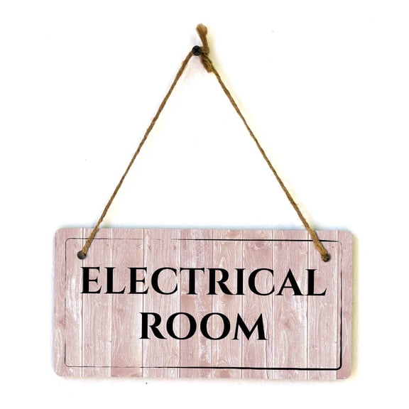 Electrical Room | Rustic Red Wood 5 x 10" Hanging Sign