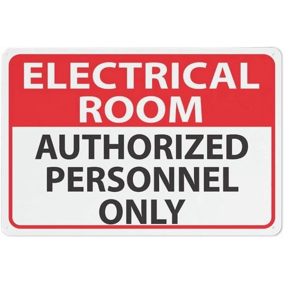 Electrical Room Sign – Authorized Personnel Only,8x12 Inch RustFree Aluminum,UV Protected & Weatherproof,HighVisibility Safety Warning for Workplace or Construction Site