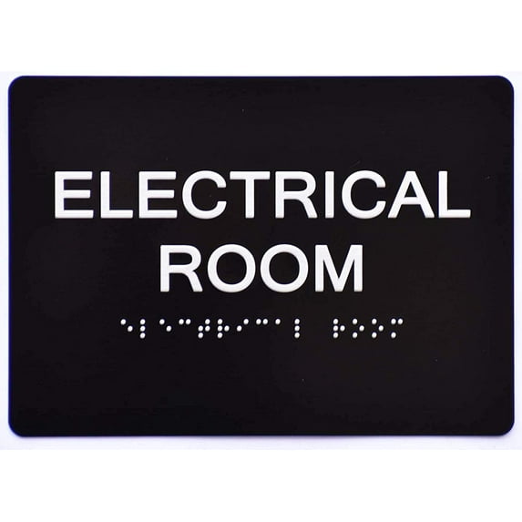 Electrical Room Sign Black (Aluminium, Black/Silver,Size 5x7) The Sensation line