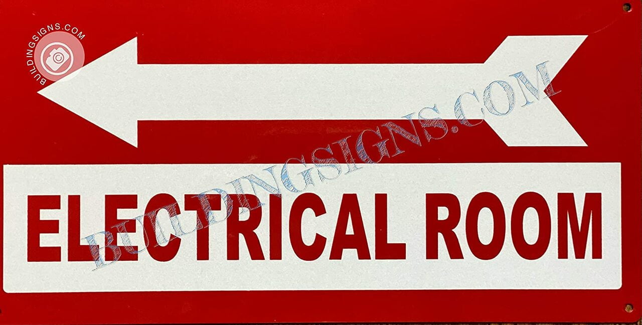 Electrical Room Sign Left Arrow (Reflective !!!, Rust Free-Aluminum ...
