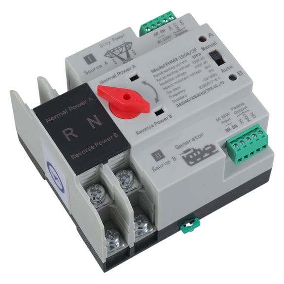 Electrical Selector Switches 2P 100A Automatic Transfer Switches Din Rails Mounted Double Power Switches for Emergencies Power