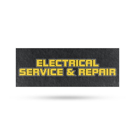 Electrical Service and Repair Vinyl Decal 12 Inch x 5 Inch Weatherproof Heavy-Duty Adhesive Backing | Professional Installations, Reliable Maintenance | Made in USA