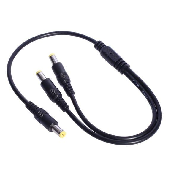Electrical Splitter Cables, 1 Male to 2 Male 5.5x2.5mm Power Extension Wire for Various Electronic Devices