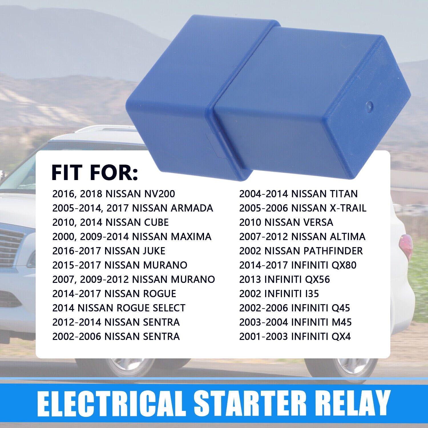 Electrical Starter Relay for 20002017 Nissan Pathfinder Altima Maxima