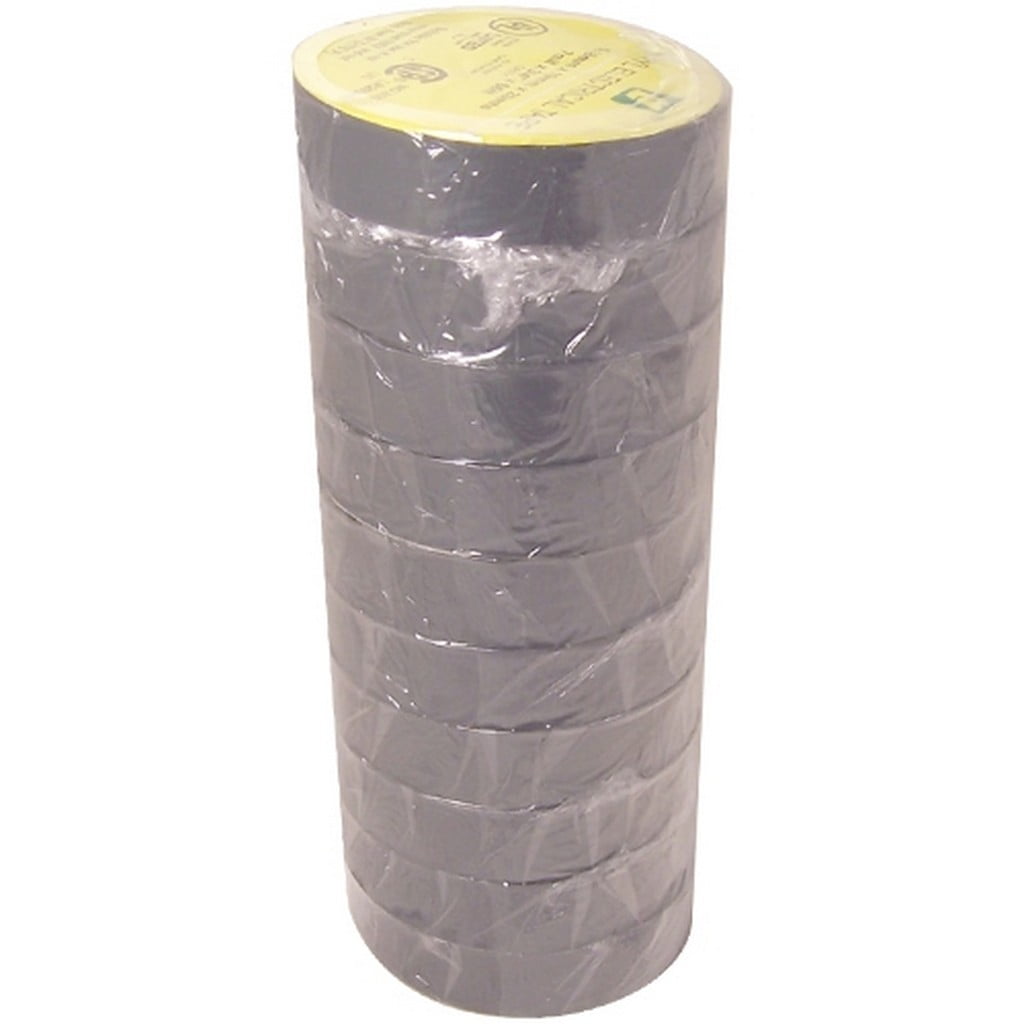 Electrical Tape 3/4" X 66' Ul/Csa 10 Roll Pack Several Colors., Gray