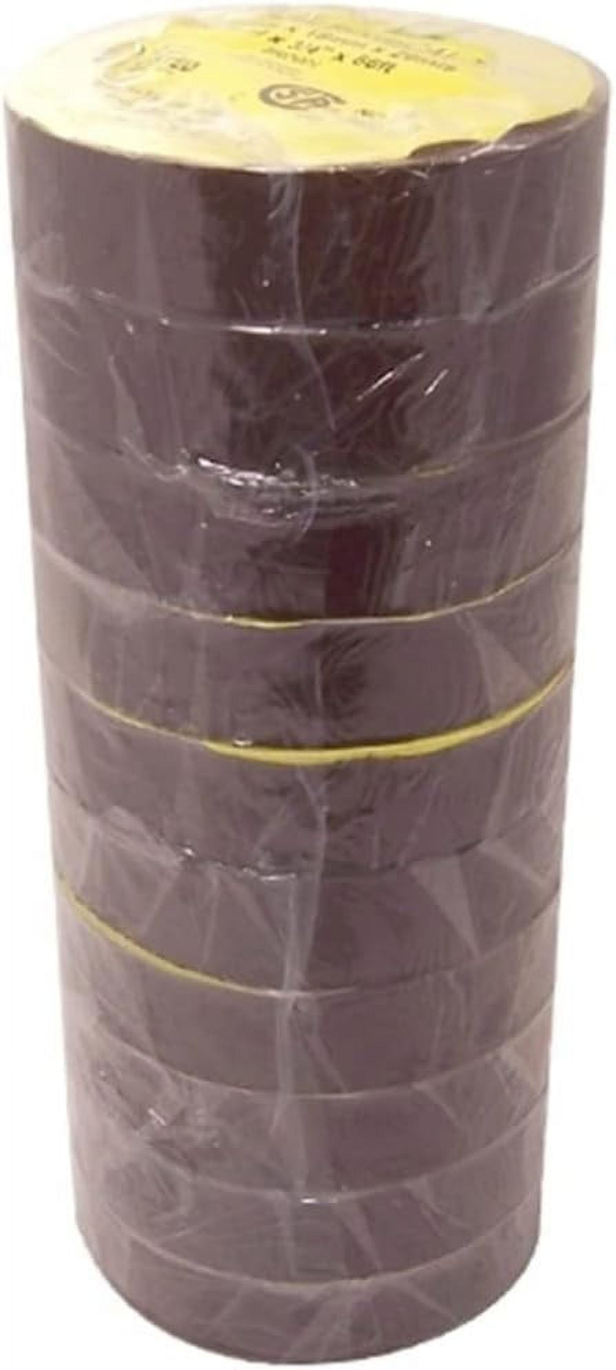 Electrical Tape 3/4" X 66' UL/CSA 10 Roll Pack Several Colors, Brown