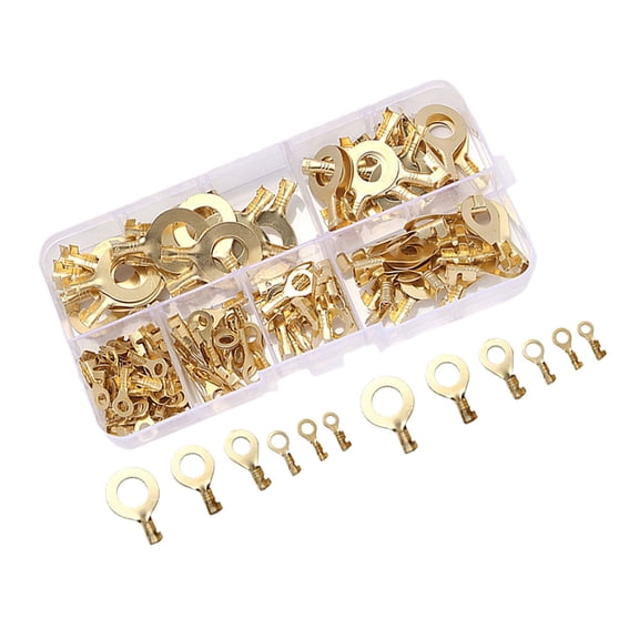 Electrical Terminals, 150pcs Cold Pressed Terminal Assembly 4/5/6/8/10mm Crimp Terminals for Needs
