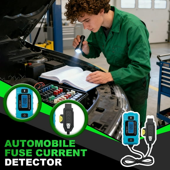 Electrical Tester, Circuit Breaker, Automotive Scanner Diagnostic tool, Battery Tester 12V Automotive, Automotive Fuse Current Reading, Workshop Repair, Blue Casing, 36 in Cord, 1