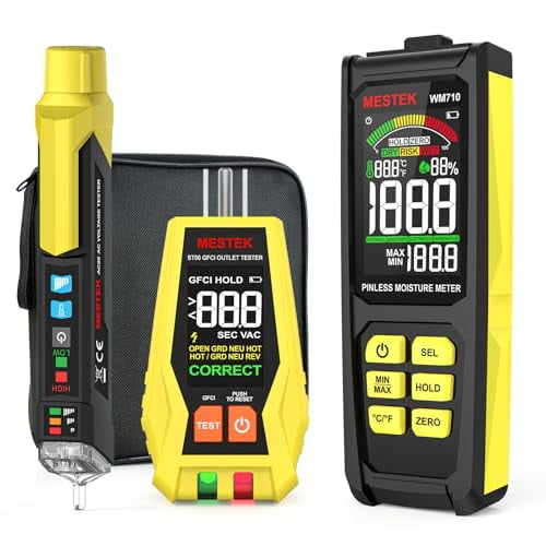 Electrical Tester Kit with GFCI Outlet Tester, Non-Contact Voltage Tester, Pinless Wood Moisture Meter, Home Inspector Tool Kit, 3-Piece with Carry Case and Batteries$$Tools & Hardware Other