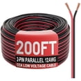 thumbnail image 1 of Electrical Wire 2 Conductors Red Black  Hookup LED Lighting Strips Flexible Wire Outdoor Extension Cord 12 Gauge Copper Clad  Wire Low  (12AWG 200FT), 1 of 7