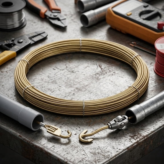 Electrical Wire Puller Threading Tool with 360 Rotating Roller Head for Metal PVC Conduit, High Tensile Spring Steel Fish Tape for Home Renovation and Professional Wiring, 5M
