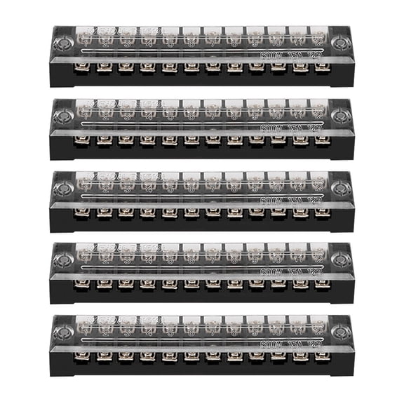 UKCOCO 5Pcs Electrical Wire Terminal Connector 12 Position Black Terminal Barrier p