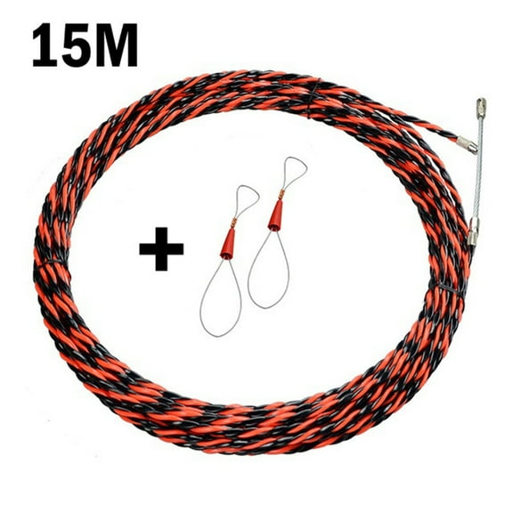 Electrical Wire Threader 5/15/30m Electrician Cable Threading Device Wire Guider Running Fiber Optic Cable Puller Construction, 15m, Wire Threader for Electricians, Cable Threading Tool