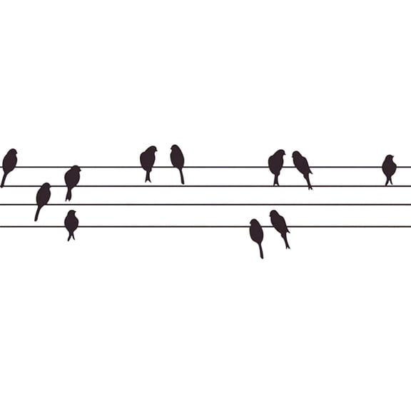 Electrical Wire and Birds Sticker Living Room Bedroom Backdrop Wall Decorative Decal
