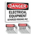 thumbnail image 1 of Electrical equipment authorizred OSHA Caution Aluminum Sign 14 Inch x 10 Inch - 10 Pack, 1 of 8