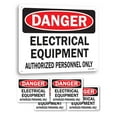 thumbnail image 1 of Electrical equipment authorizred OSHA Caution Rigid Plastic Sign 18 Inch x 12 Inch - 5 Pack, 1 of 8
