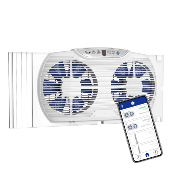 Electrically Reversible Twin Window Fan With Technology , White ,Easy to Install