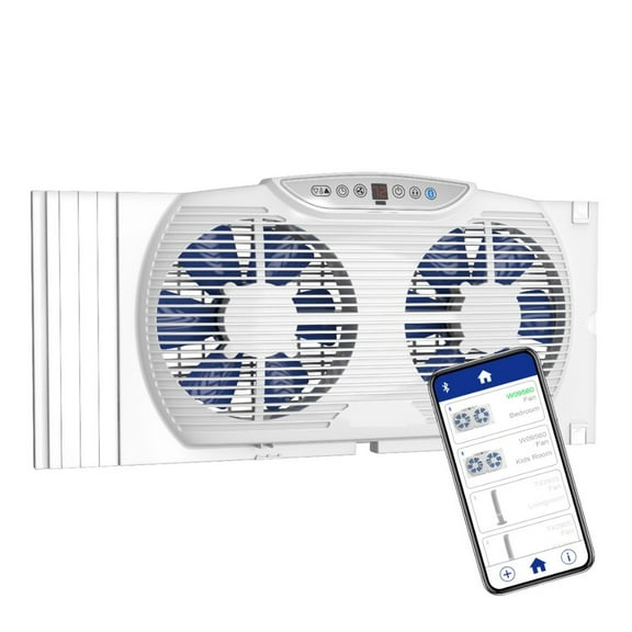 Electrically Reversible Twin Window Fan With Technology , White ,Powerful and Efficient