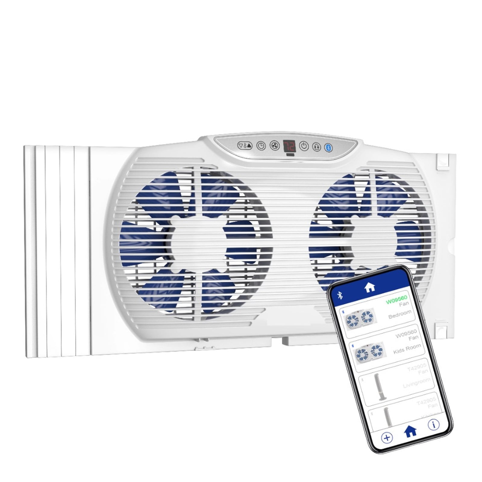 Electrically Reversible Twin Window Fan With Technology , White ,Quiet ...