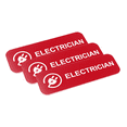 thumbnail image 1 of Electrician 1" x 3" Name Tag/Badge, Red, (3 Pack), 1 of 3