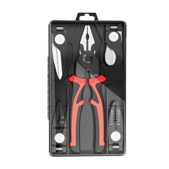 Electrician 5 Head Multiple Tool Pliers Fit for Wire Processing Durability Alloy Steel Ergonomic Design With Safety Clip