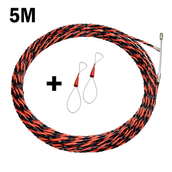 Electrician Cable Threading Device, 5Mm Fiberglass Nylon Wire Guider For Running Electrical Wires In Wall Cavities, Ceilings And Floorboards, High Tensile Strength Fish Tape Tool Set(5m)