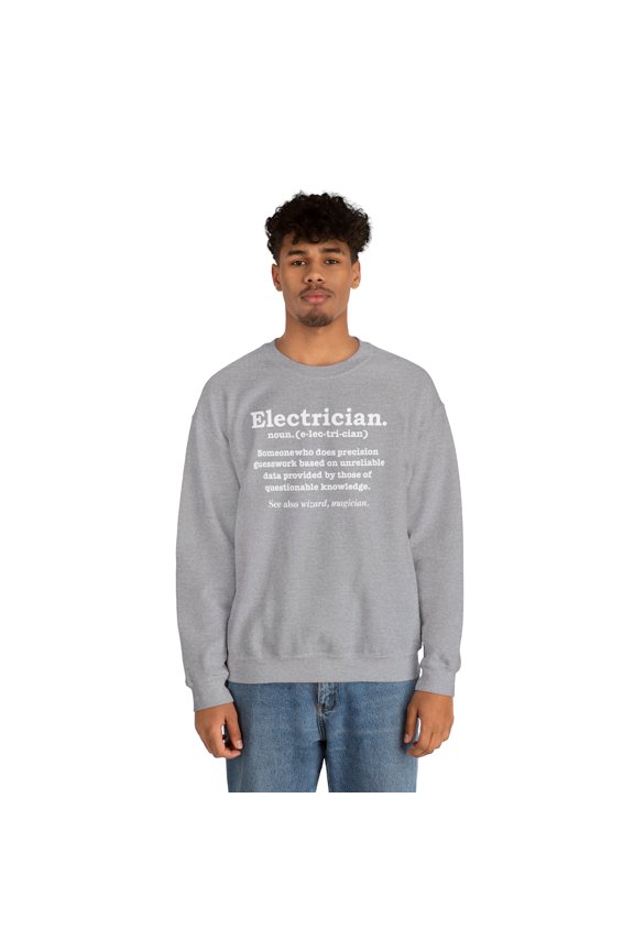 Electrician Definition Wizard Magician Career Unisex Sweatshirt S-2XL