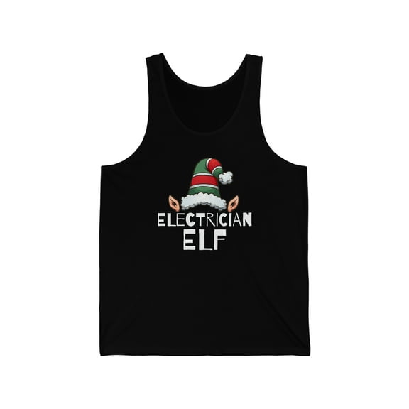 Electrician Elf Christmas Unisex Tank Top, XS-2XL Holidays Xmas Elves