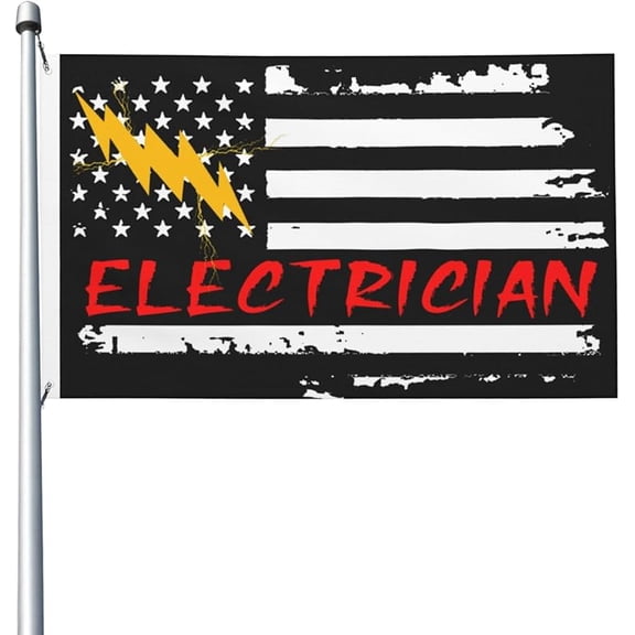 Electrician Flag America Electrician Flag 3x5 Ft Flag Double Sided Outdoor Garden Flag with Brass Grommets Flags Banner