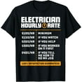 thumbnail image 1 of Electrician Hourly Rate Funny Lineman Dad Retro Vintage Men T-Shirt, 1 of 4
