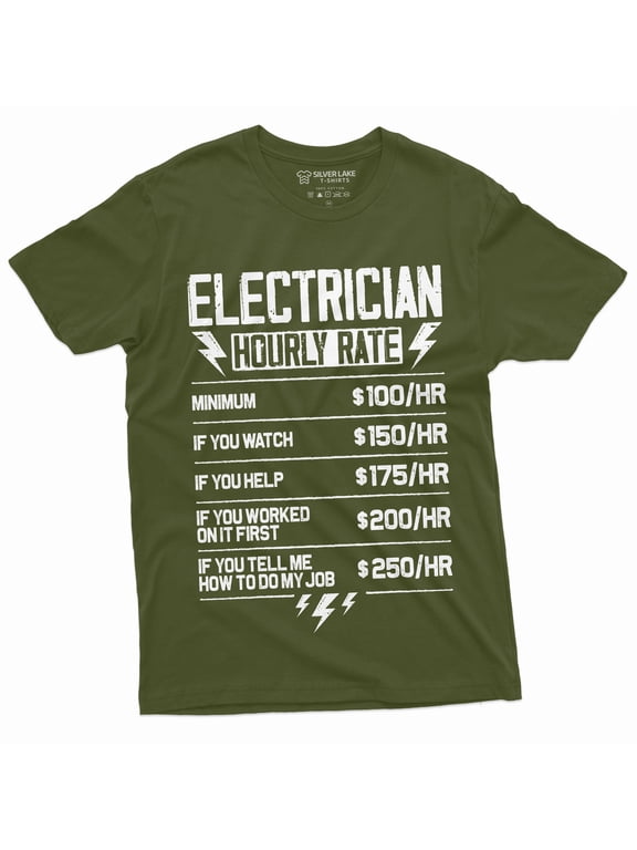 Electrician Hourly Rate Funny Tee Shirt Dont Tell Me How To Do My Job Tshirt (Medium Military Green)